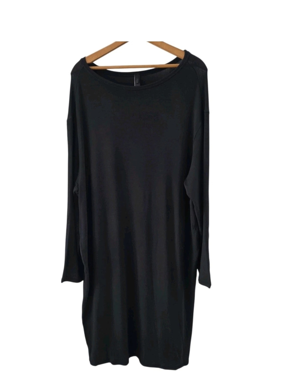 Skims Black Oversized Lounge Dress Tunic Top Long Sleeves Modal Womens Size S